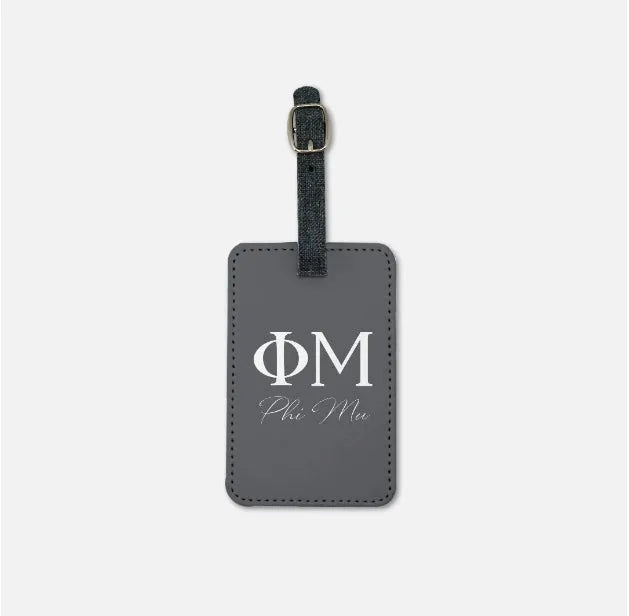 Phi Mu Luggage Tag (Set of 2) Charcoal Luggage Tags