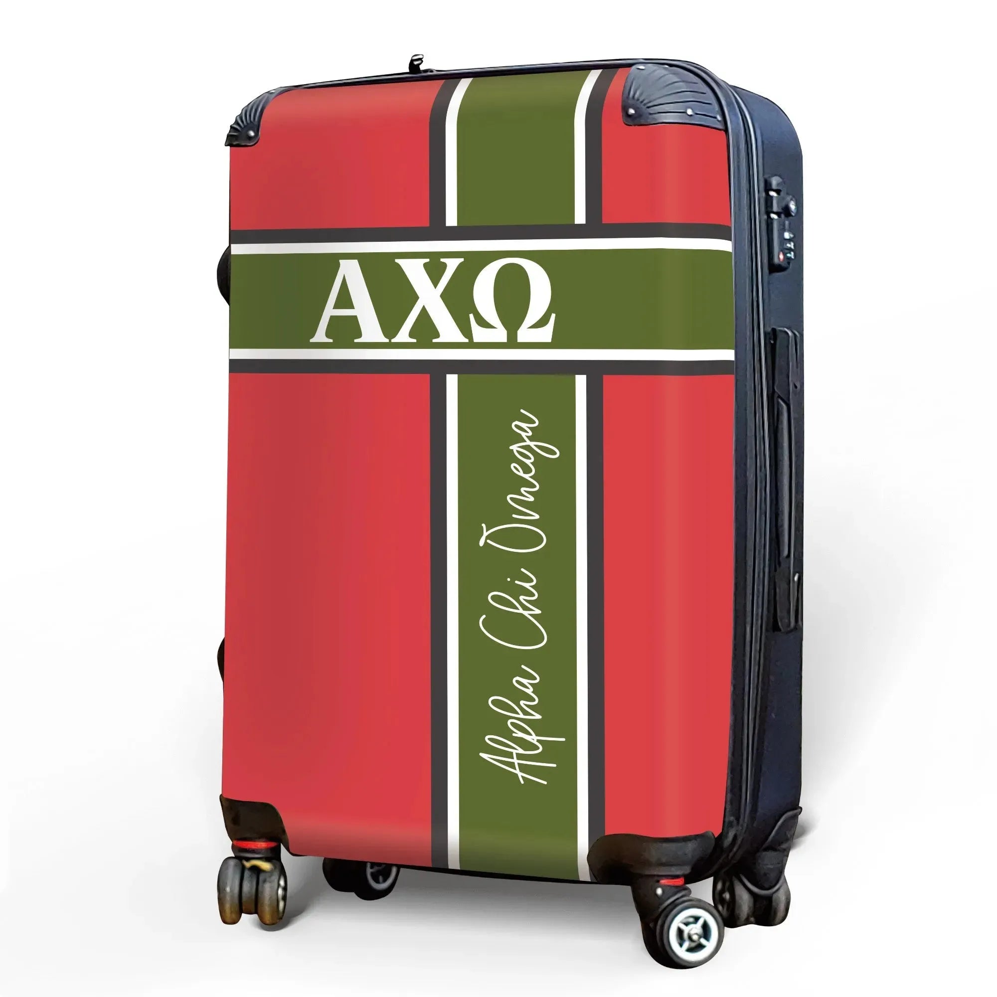 Alpha Chi Omega Carry-on Suitcase - Cross Stripe Suitcases