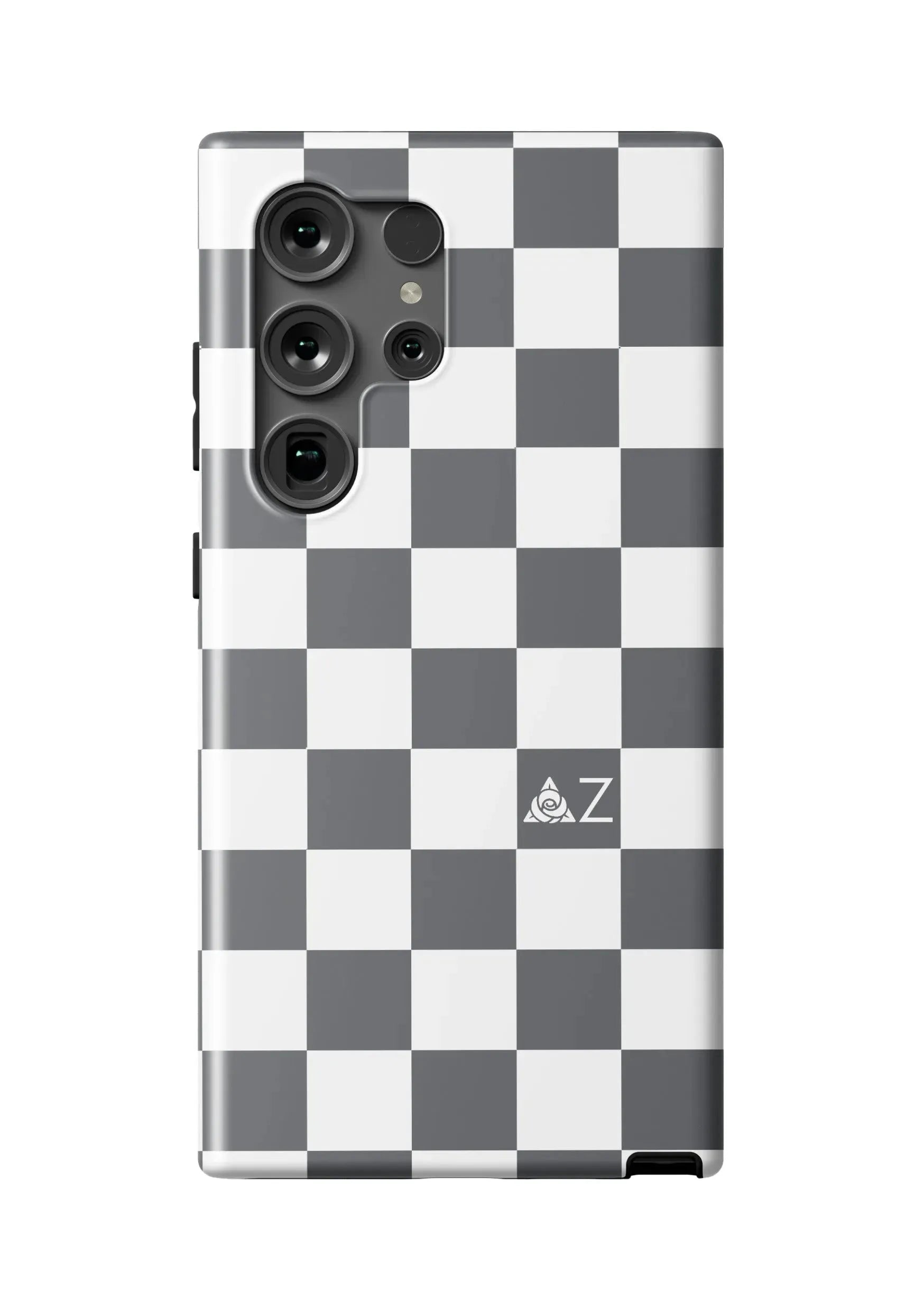 Delta Zeta Samsung Galaxy 24, 23 Mobile Phone Case - Gray Check Matte Mobile Phone Cases