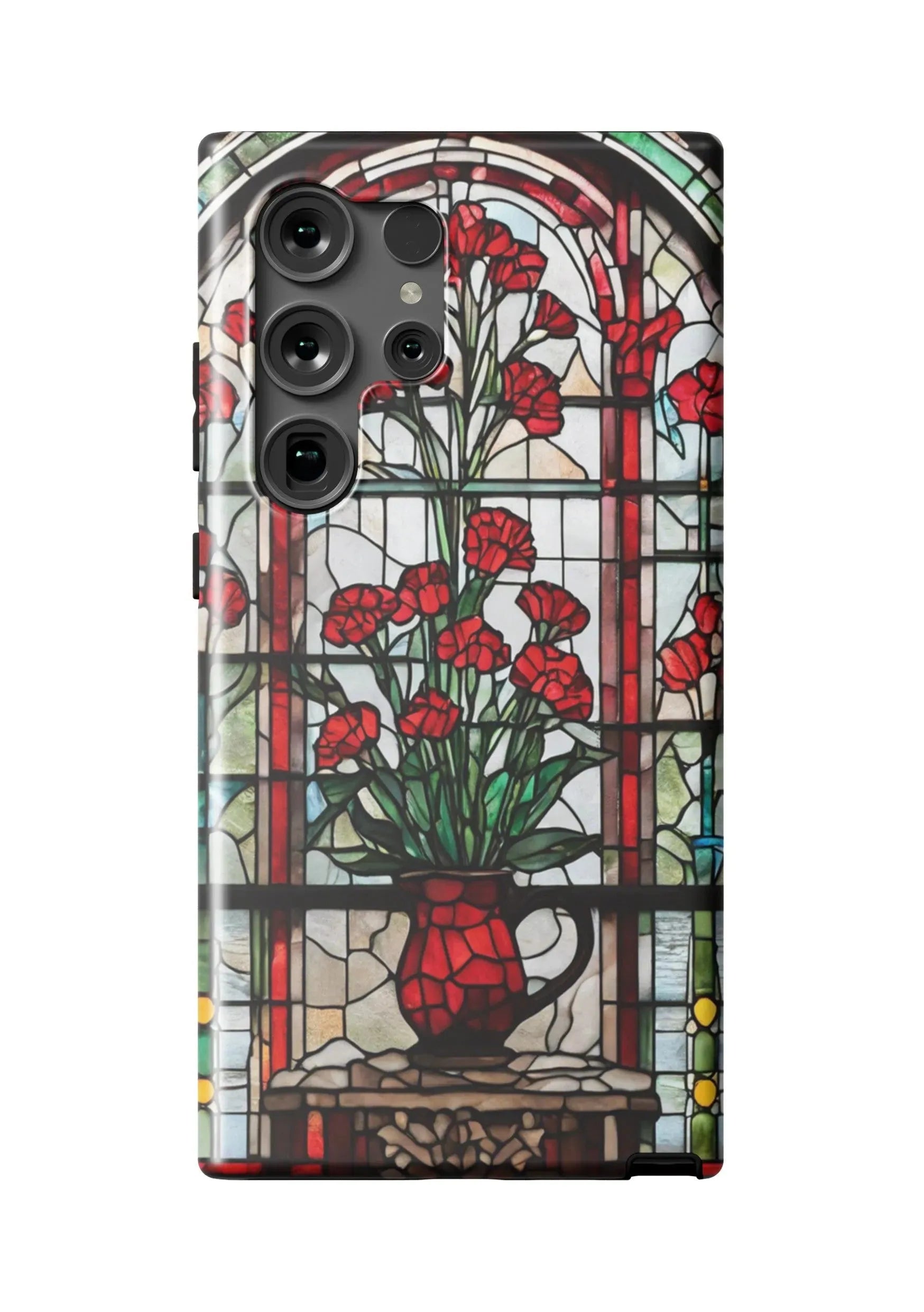 Alpha Chi Omega Samsung Galaxy 24, 23 Mobile Phone Case - Stained Glass Matte Mobile Phone Cases