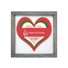 Alpha Chi Omega 12x12 Wood Framed Sign - Heart | Custom AXO Gifts