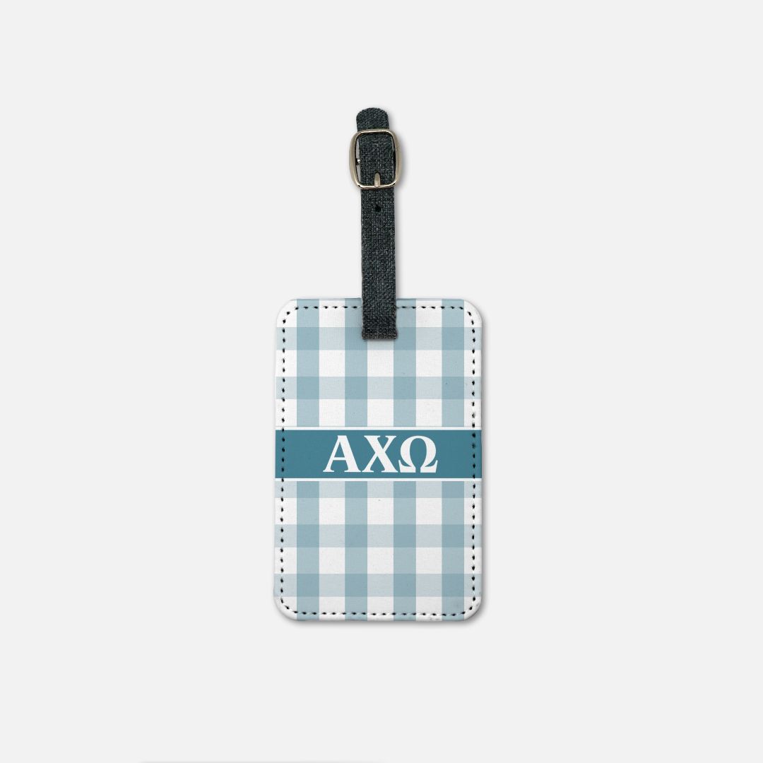 Alpha Chi Gingham Luggage Tag (Set of 2) | | AXO Travel Accessories
