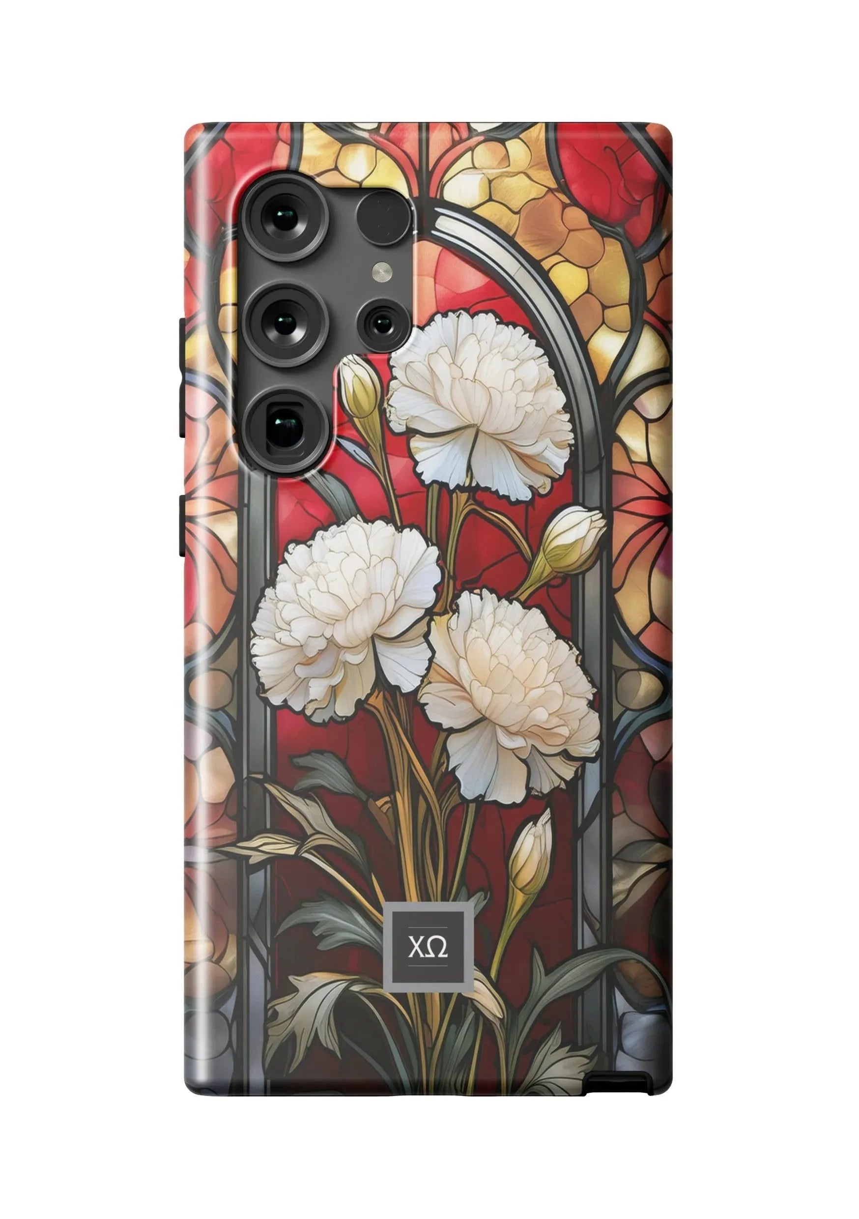 Chi Omega Samsung Galaxy 24, 23 Mobile Phone Case - Stained Glass Matte Mobile Phone Cases