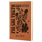 Phi Chi Theta Personalized Leatherette Notebook Journal - Retro Floral
