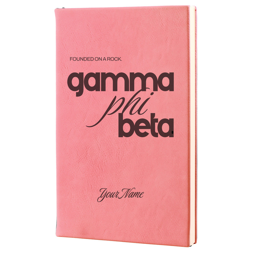 Gamma Phi Beta Personalized Leatherette Notebook Journal | GPhiB
