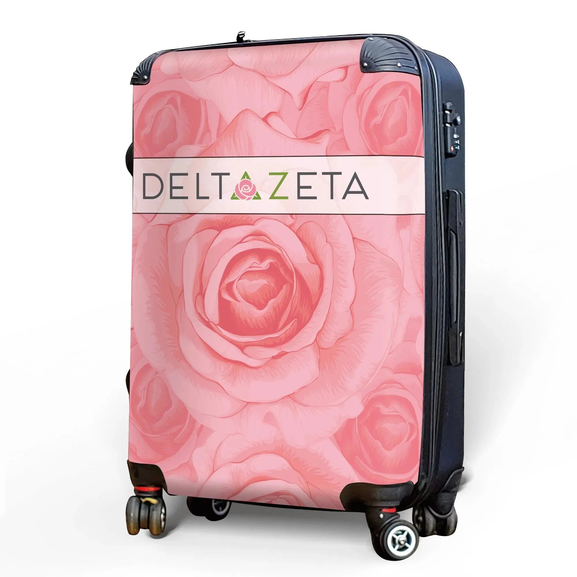 Delta Zeta Carry-on Suitcase - Rose Pattern Suitcases