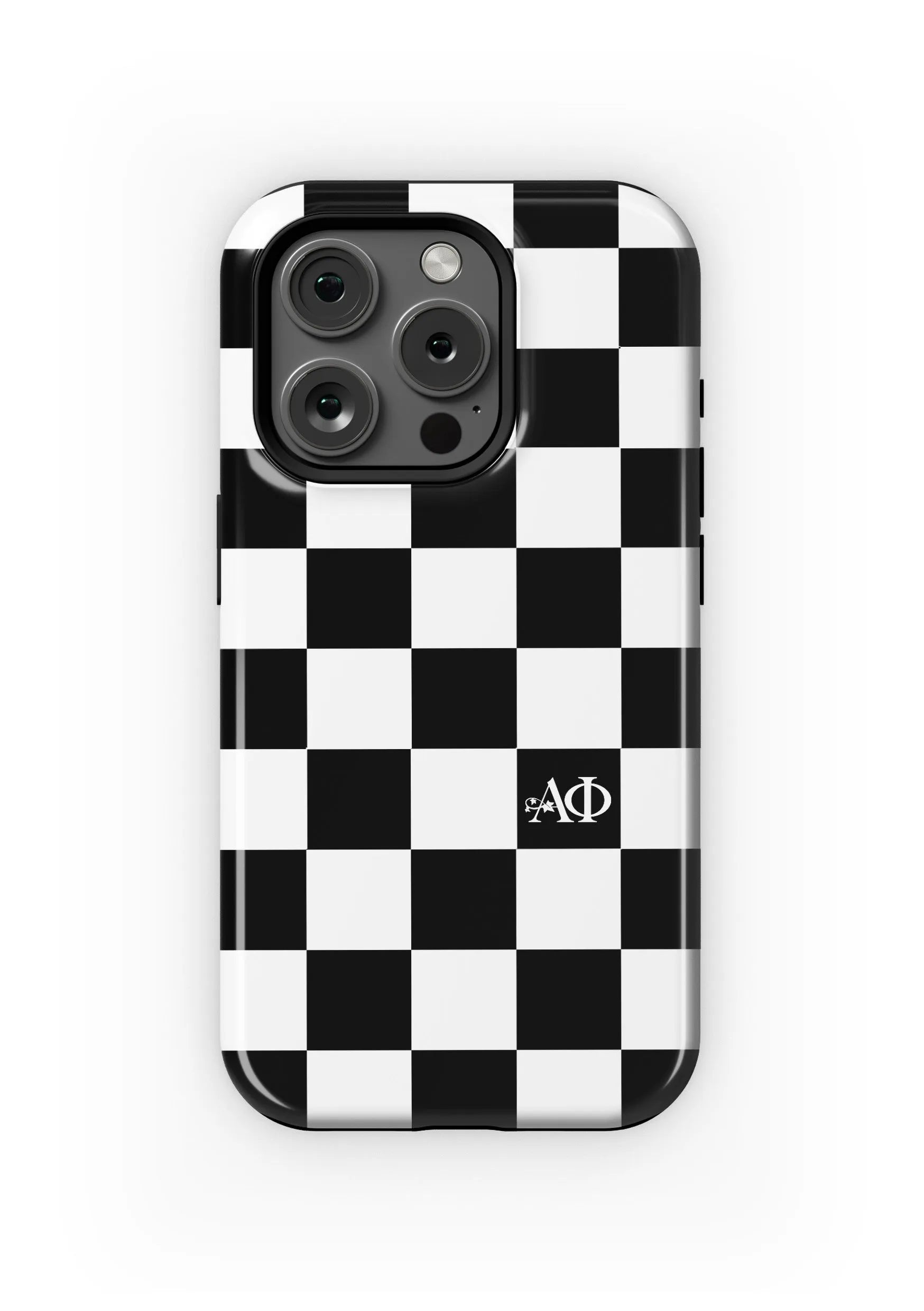 Alpha Phi iPhone 15, 14, 13 Mobile Phone Case - Black Check | APhi