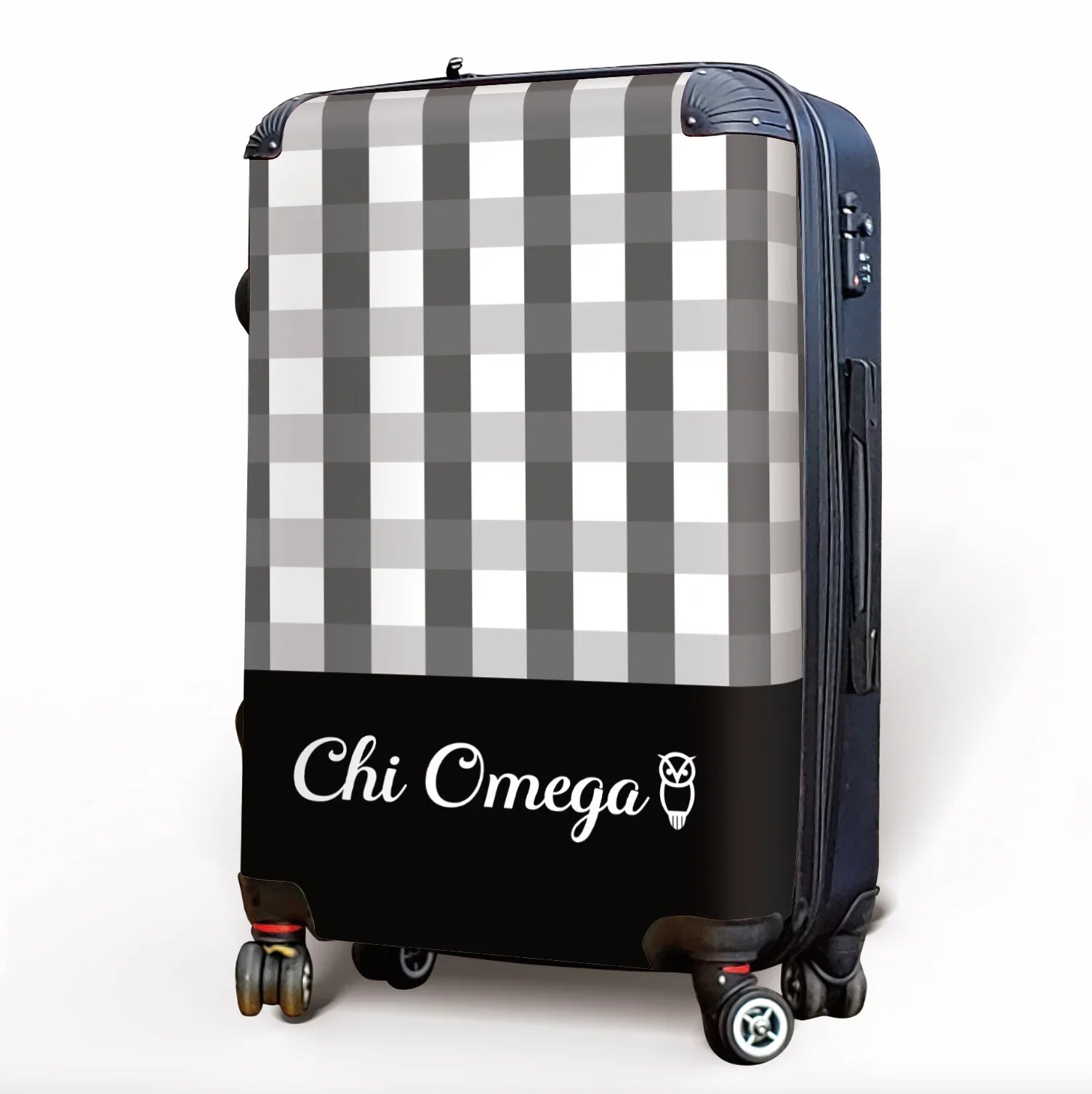 Chi Omega Carry-on Suitcase - Gingham Suitcases