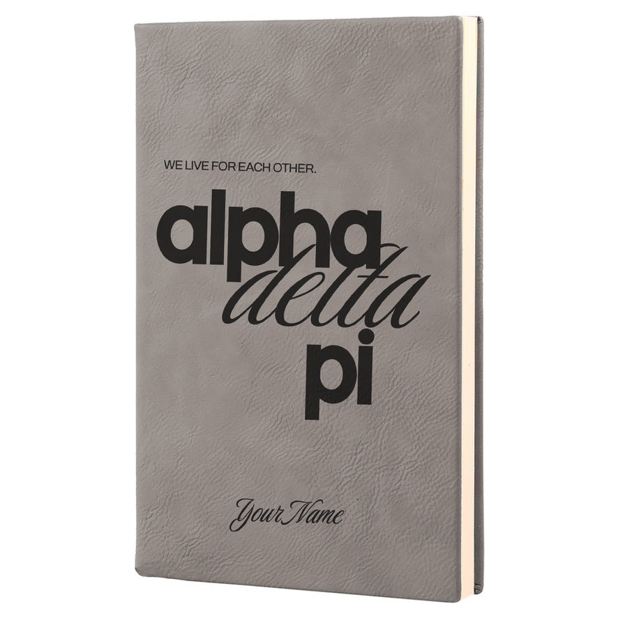 Alpha Delta Pi Personalized Leatherette Notebook Journal | ADPI Gifts