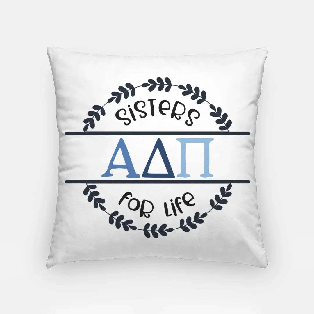 Alpha Delta Pi 18" Throw Pillow Cover - Sisters for Life Pillow Covers