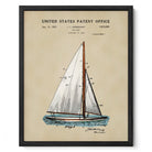 Herreshoff Sailboat US Patent Art Print | Nautical Coastal Dorm Decor