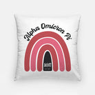 Alpha Omicron Pi Rainbow Pillow Cover - 18" | Gift Shop and Dorm Decor | AOII Merchandise | Festive Fit Home