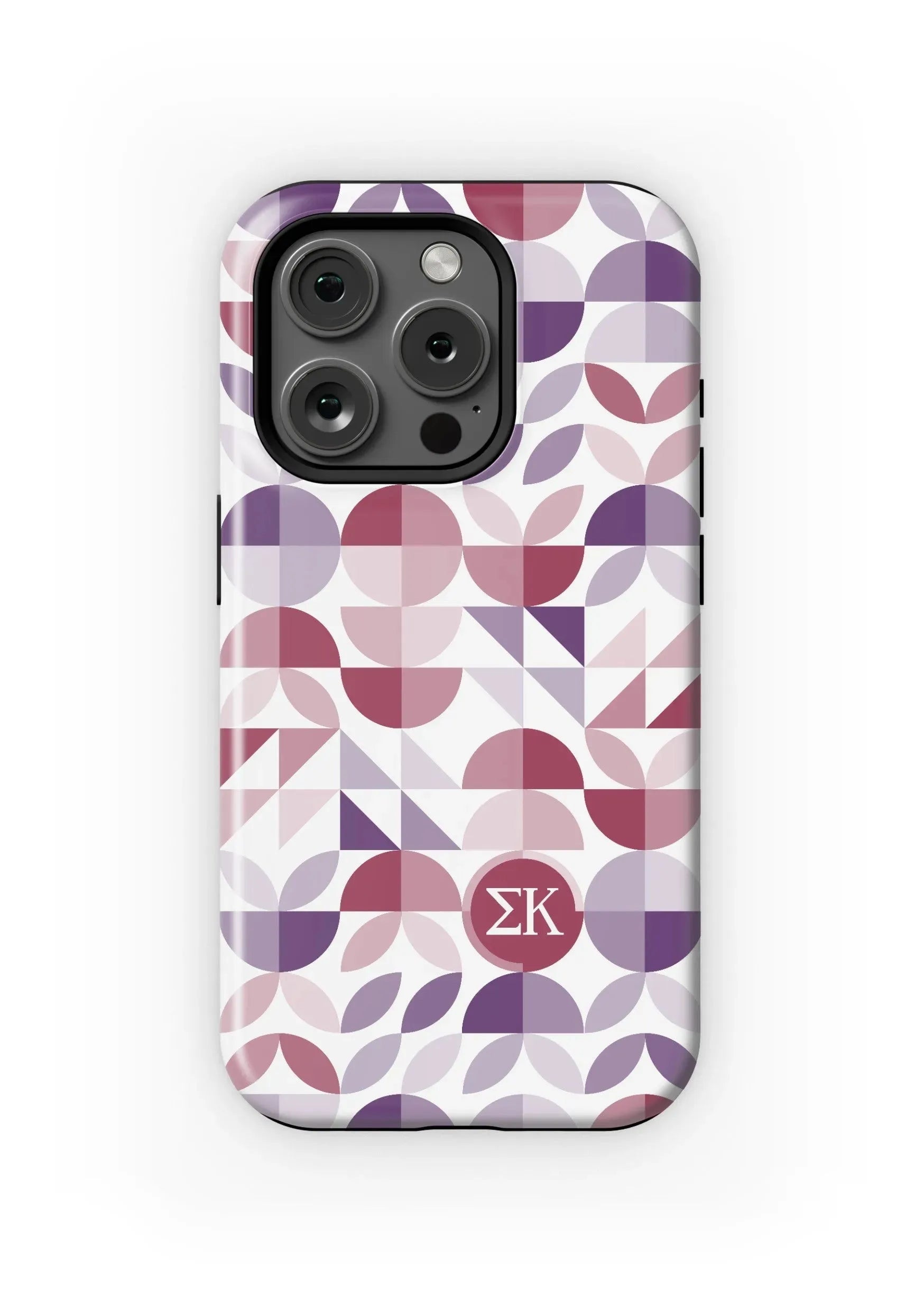 Sigma Kappa iPhone 16, 15, 14 Mobile Phone Case - Geo Petals Matte Mobile Phone Cases