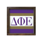 Delta Phi Epsilon 12x12 Wood Framed Sign - Stripes | DPHIE Gifts