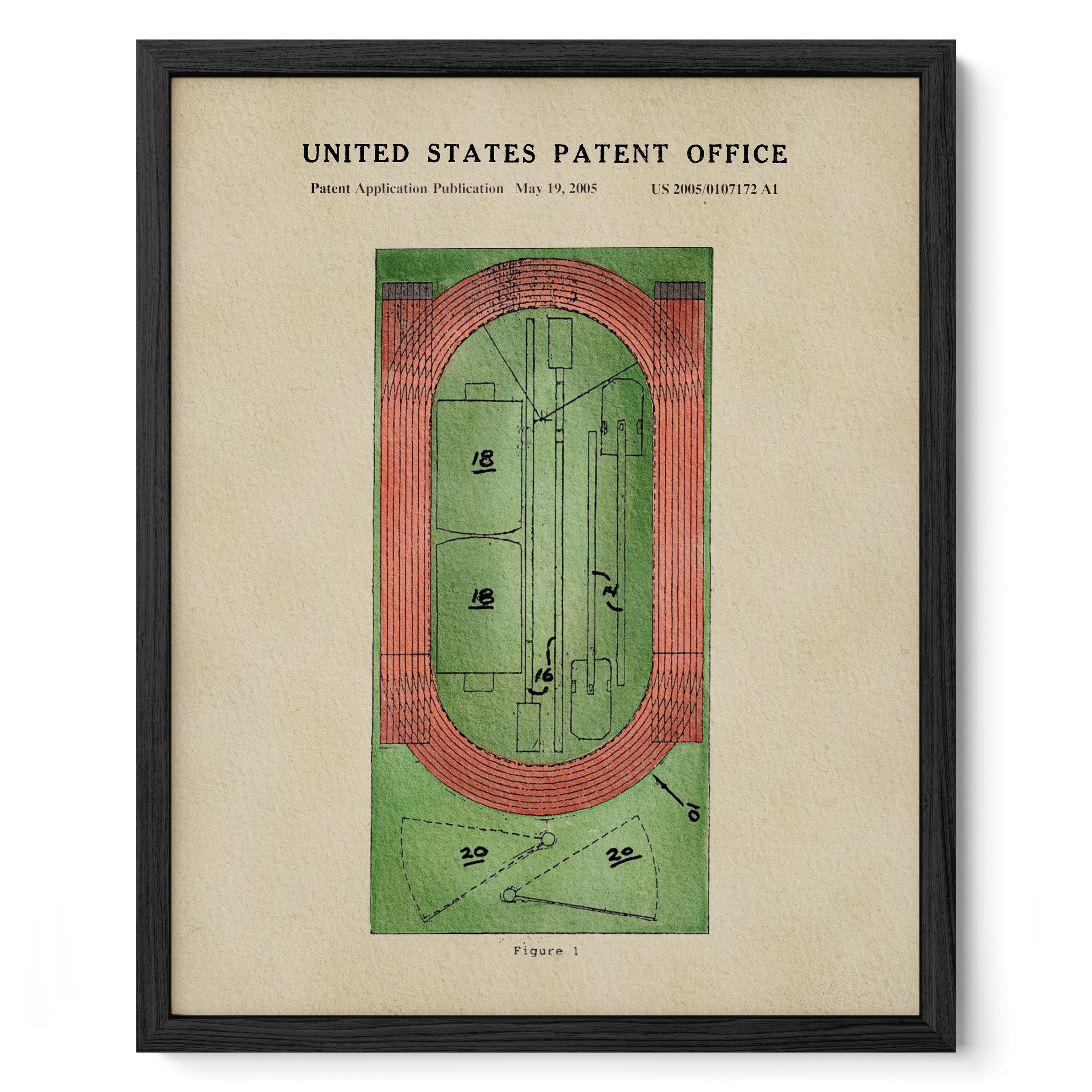Running Track US Art Print | Sports-Themed Dorm Decor | Wall Art | Campus Greek Fit