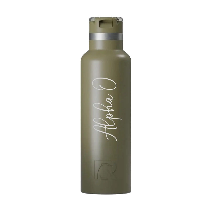 Alpha Omicron Pi RTIC 20 oz Journey Ceramic Lined Water Bottle -Script
