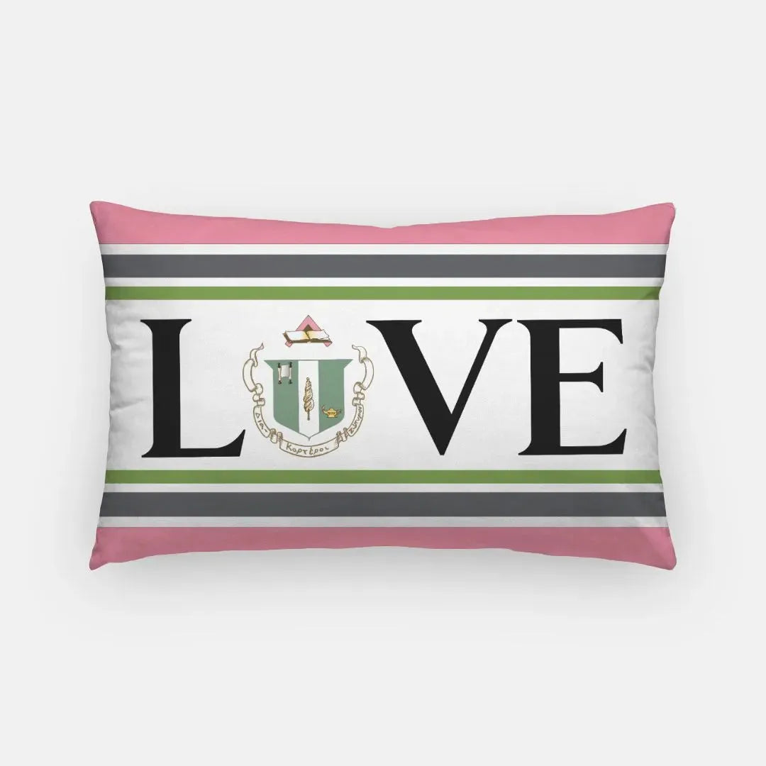 Delta Zeta "LOVE" Lumbar Throw Pillow Cover Pillow Covers