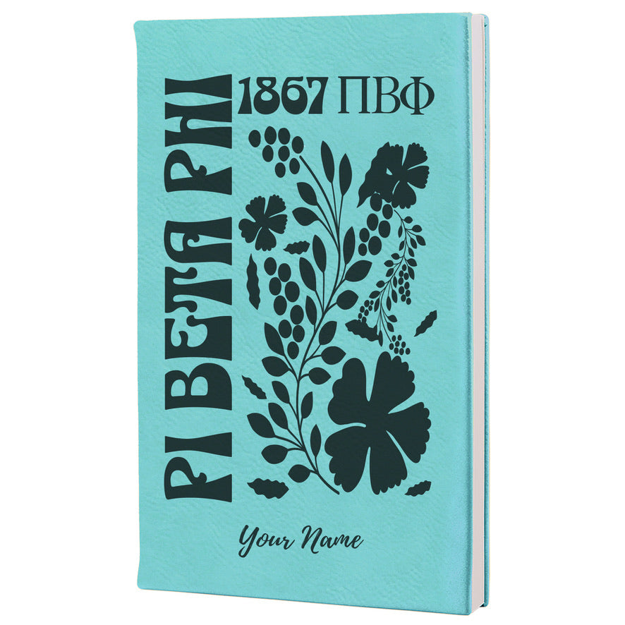 Pi Beta Phi Personalized Leatherette Notebook - Retro Floral | Pi Phi