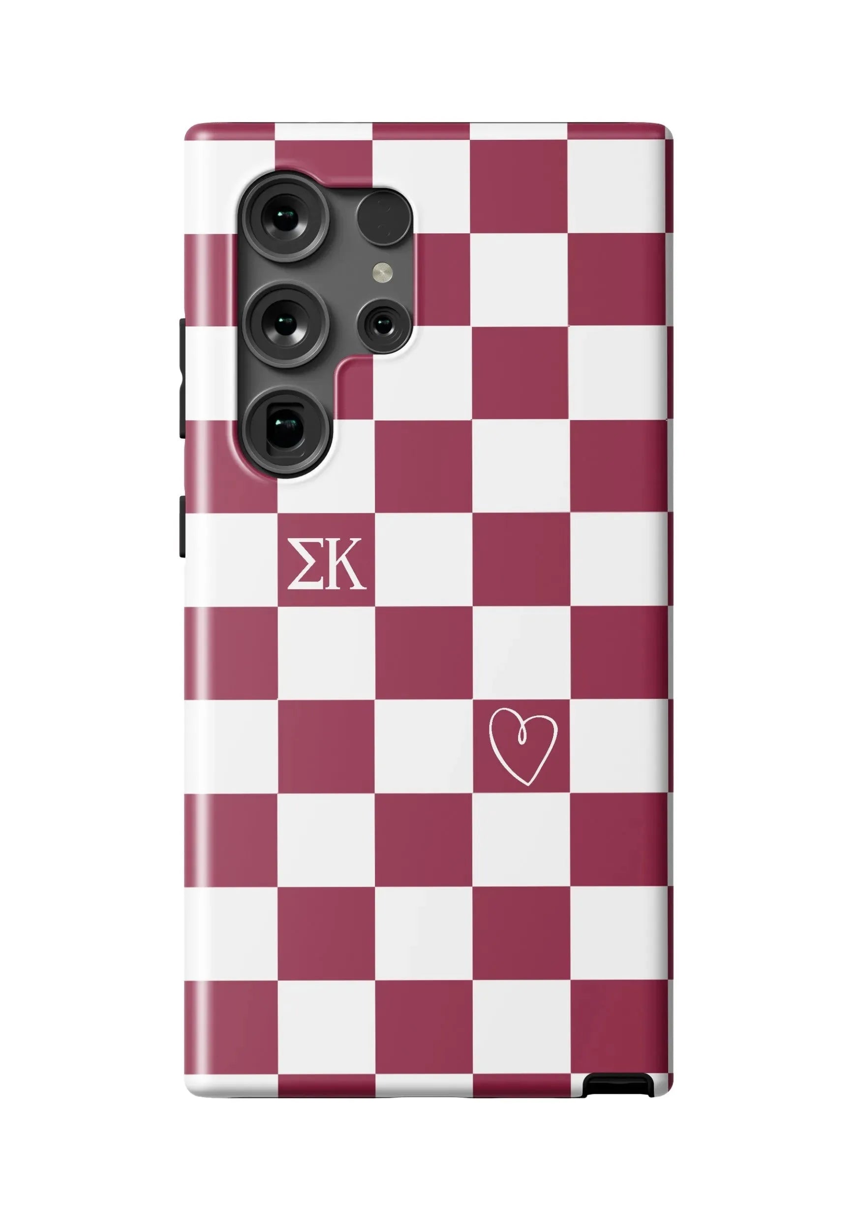 Sigma Kappa Samsung Galaxy 24, 23 Mobile Phone Case - Maroon Check Matte Mobile Phone Cases