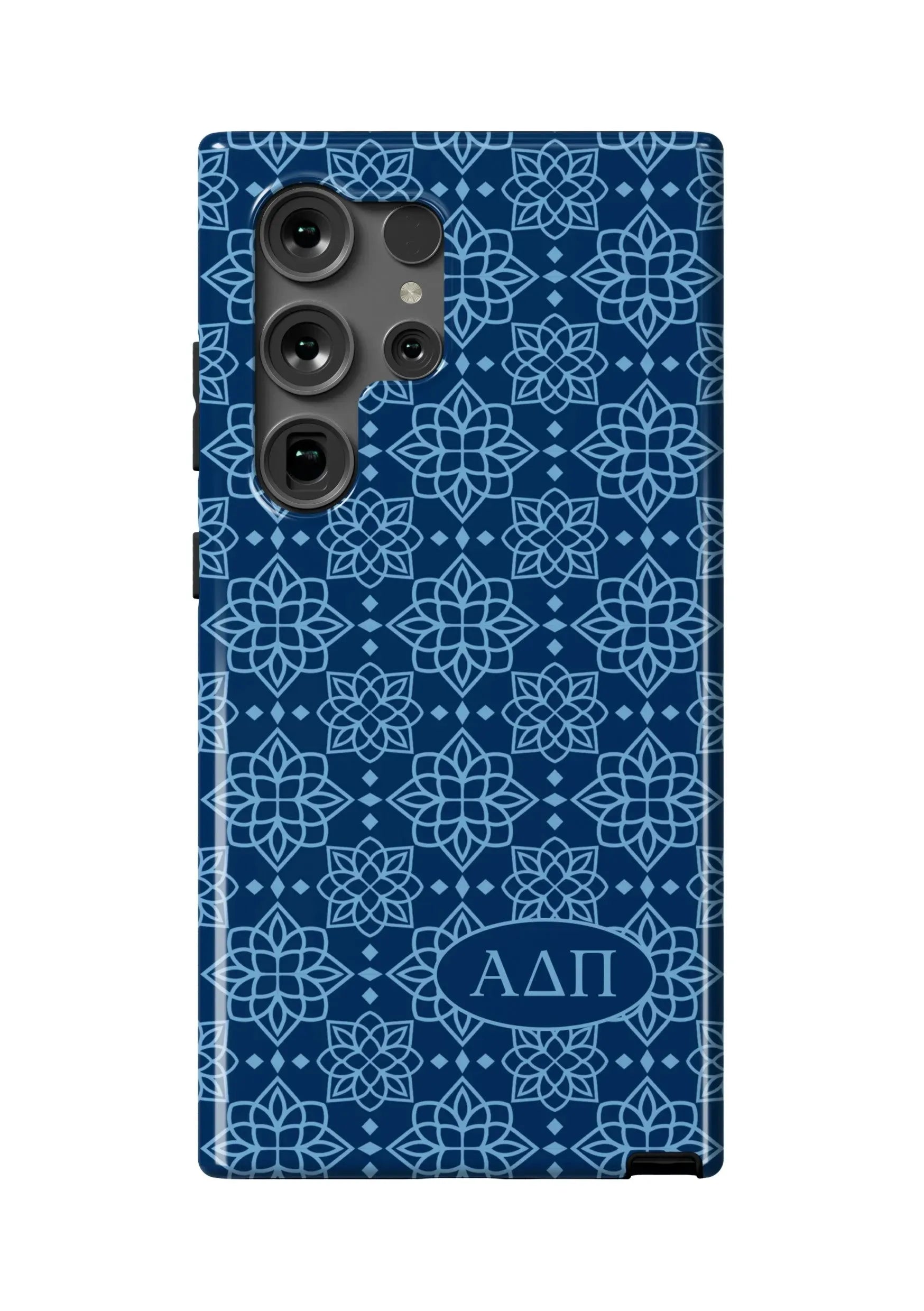 Alpha Delta Pi Samsung Galaxy 24, 23 Mobile Phone Case - Midnight Ornate Gloss Mobile Phone Cases
