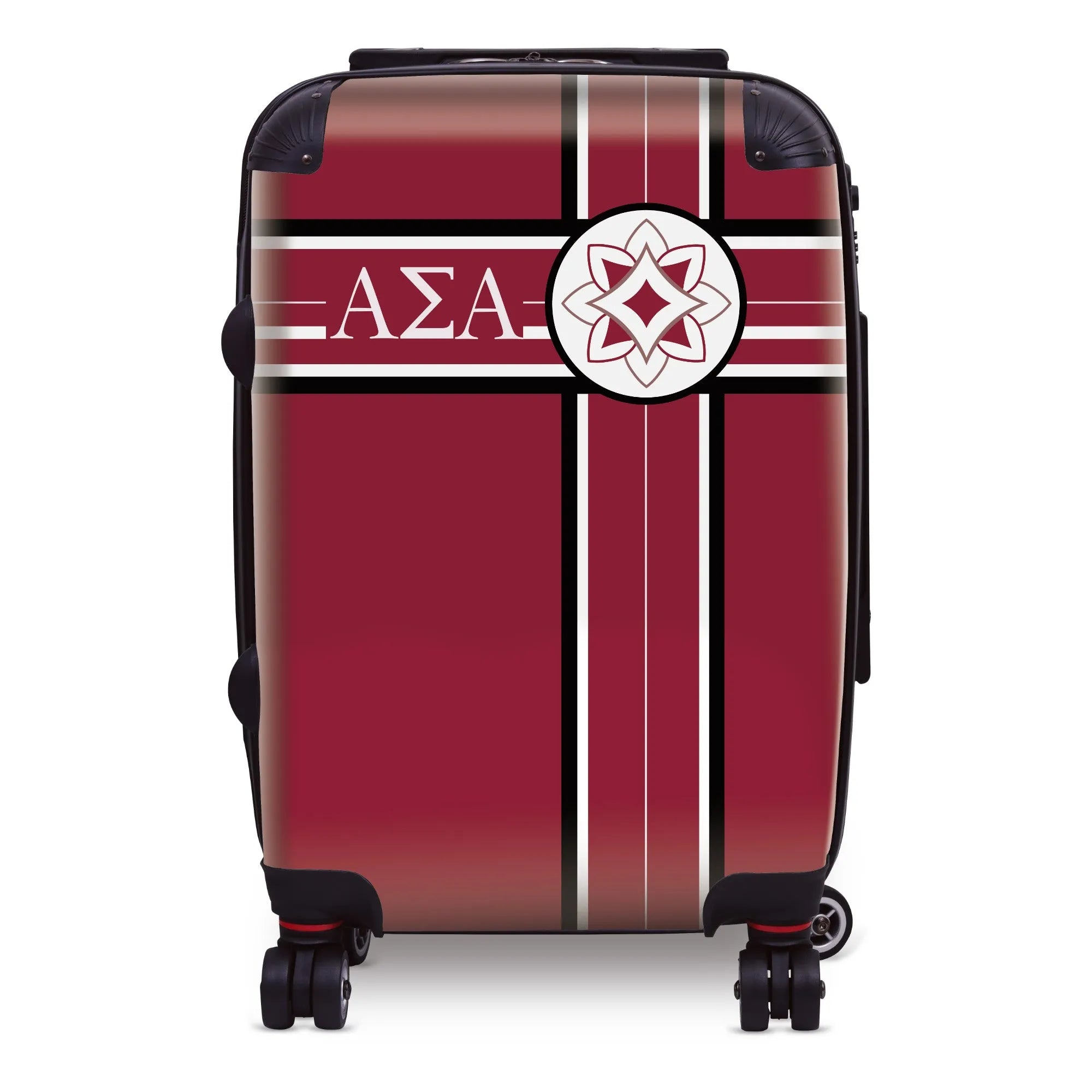 Alpha Sigma Alpha 20" Carry-on Suitcase Luggage - Cross Stripe