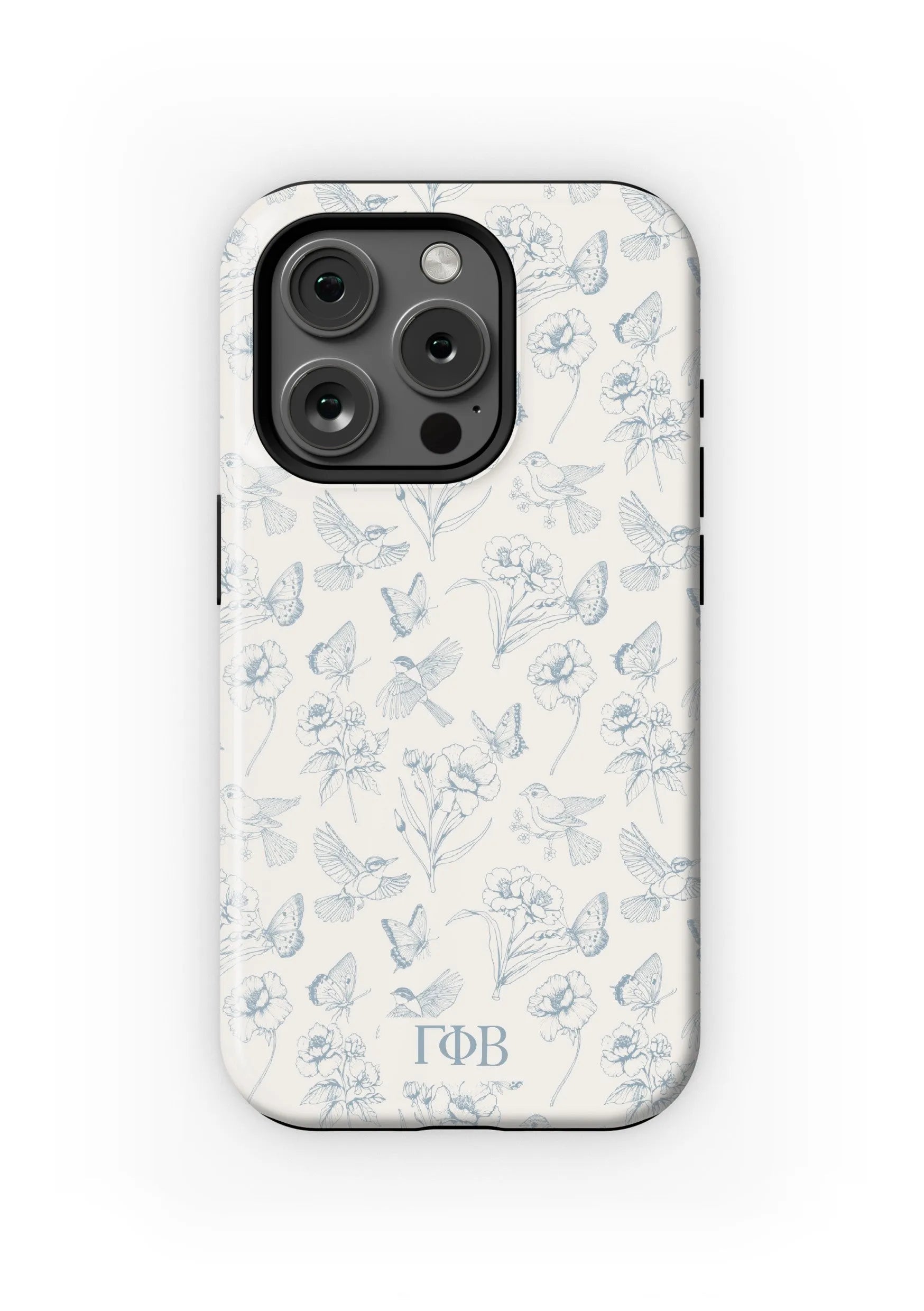 Gamma Phi Beta iPhone 16, 15, 14 Mobile Phone Case - Vintage Floral Matte Mobile Phone Cases