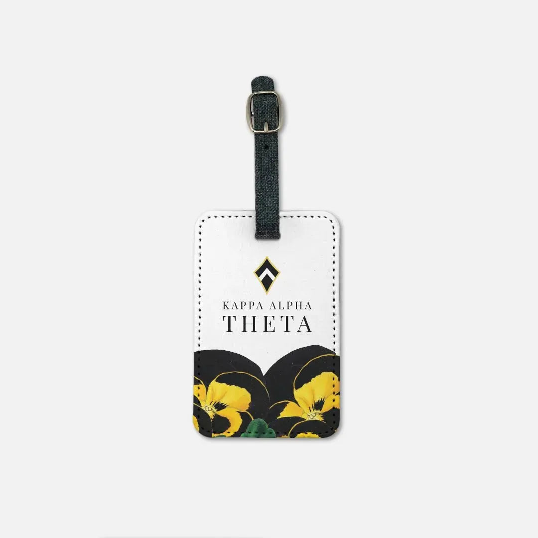 Kappa Alpha Theta (Set of 2) Luggage Tag - Pansy Luggage Tags