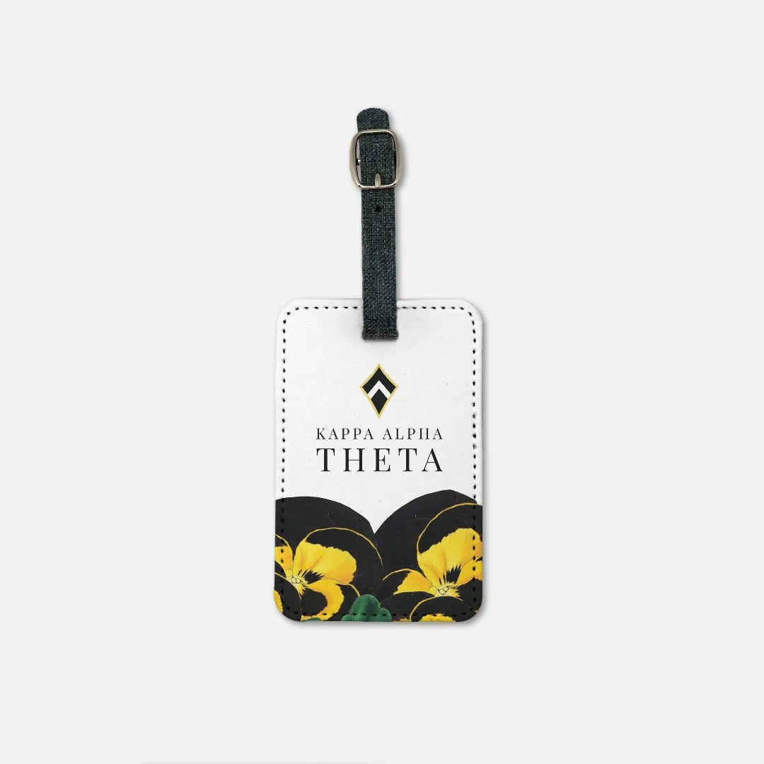 Kappa Alpha Theta (Set of 2) Luggage Tag  Pansy | Custom Gifts & Decor | Travel Accessories