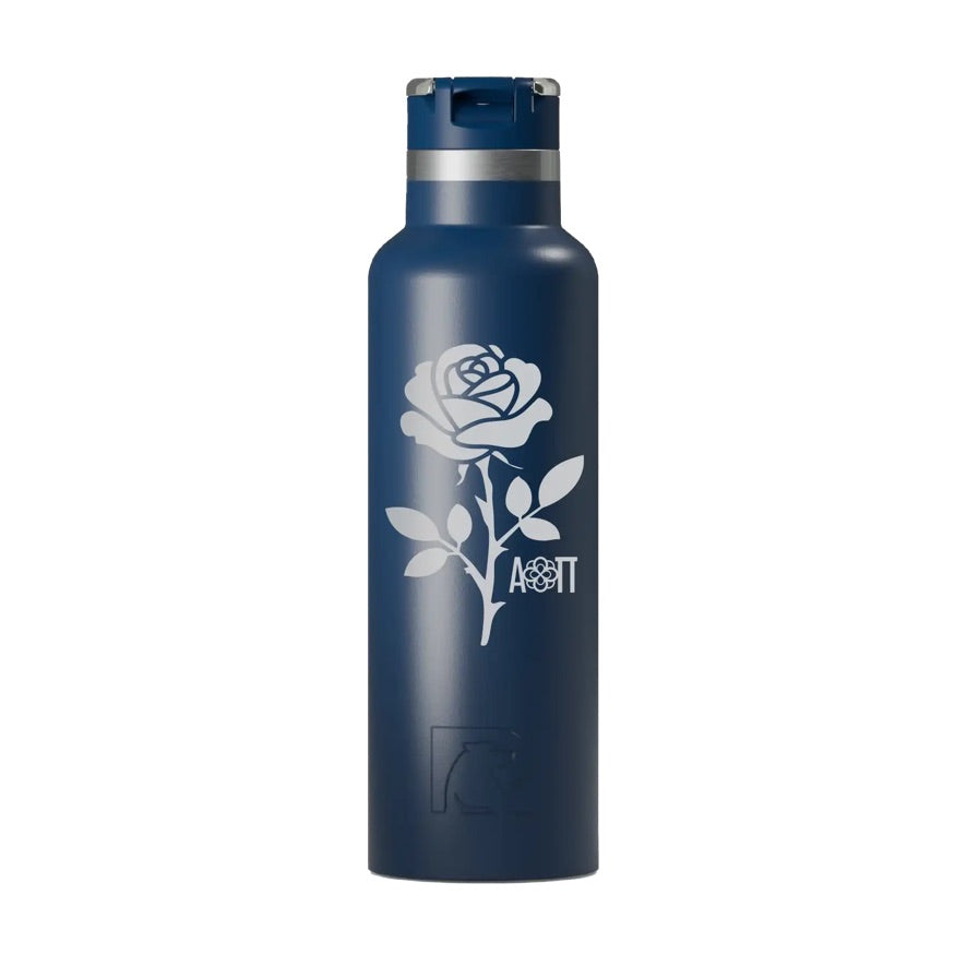 Alpha Omicron Pi RTIC 20 oz Journey Ceramic Lined Water Bottle -Rose