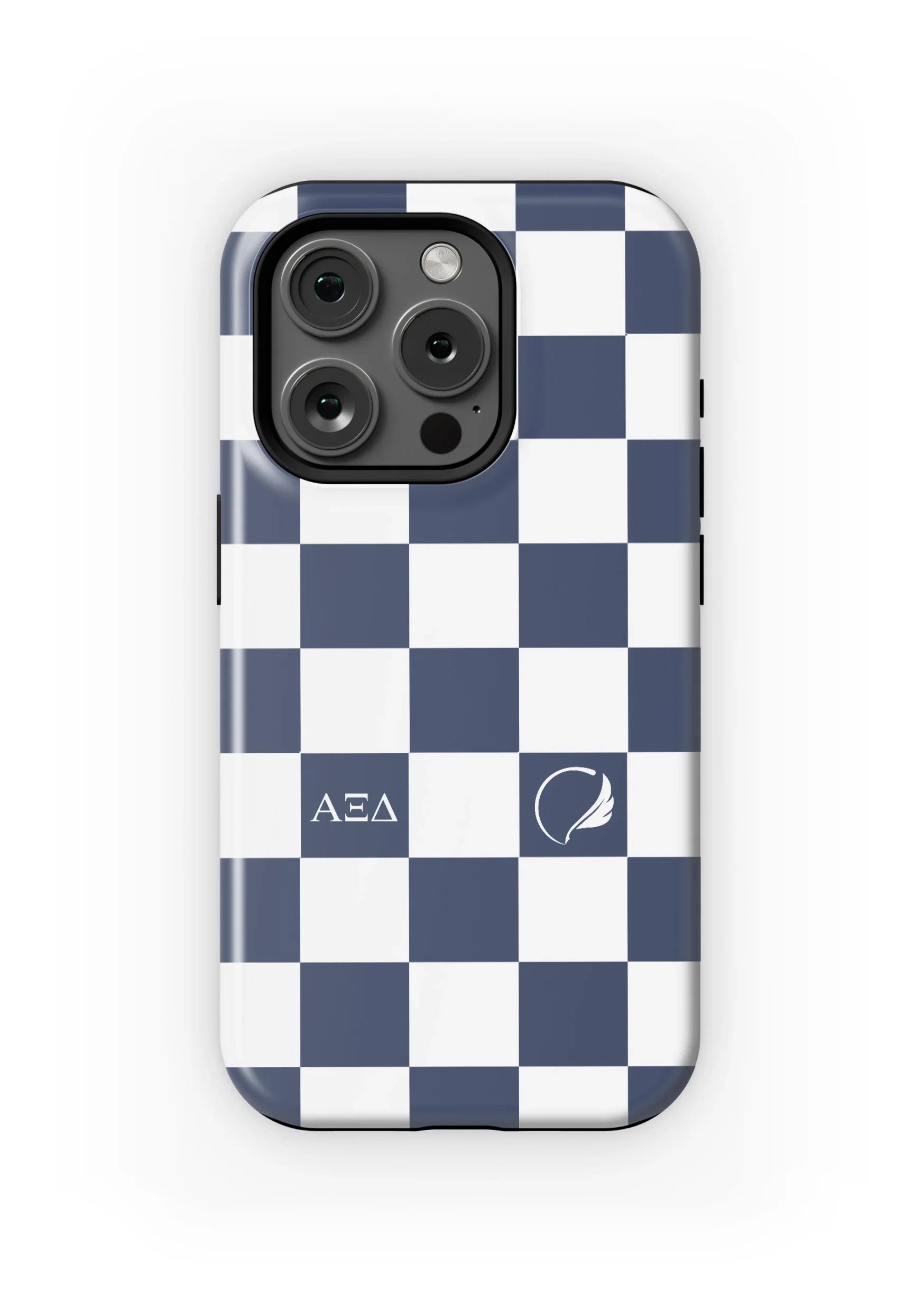 Alpha Xi Delta iPhone 16, 15, 14 Mobile Phone Case - Blue Check | AXiD