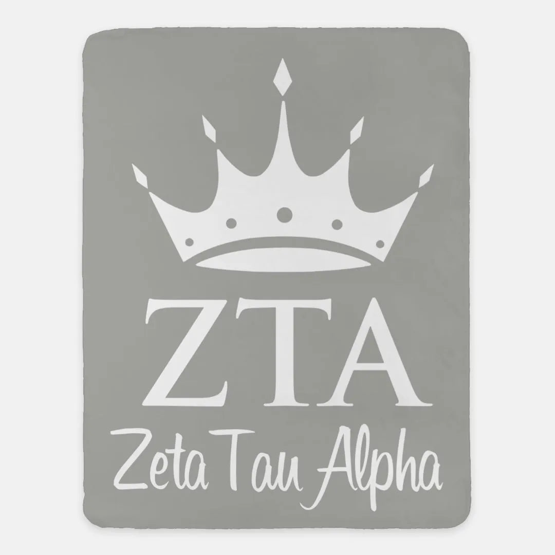 Zeta Tau Alpha XL 60x80 Sherpa Throw Blanket | ZTA Big & Little Gifts