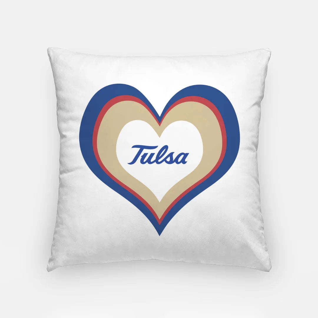 University of Tulsa Throw Pillow Cover - Layered Heart 18" | Gifts  and Decor | Festive Fit Home