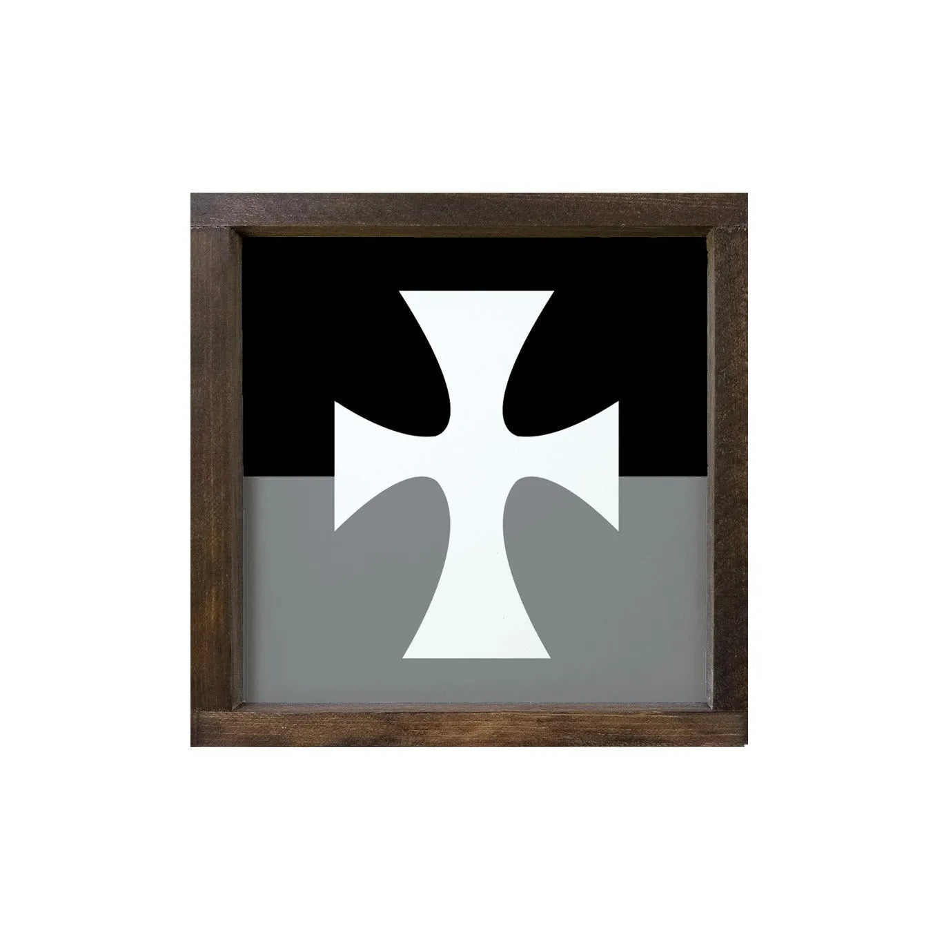 Sigma Chi 12x12 Wood Framed Sign - Flag Black Walnut Stain Wall Art & Signs