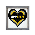 APP STATE 12x12 Wood Framed Sign - Heart | Appalachian State Gifts