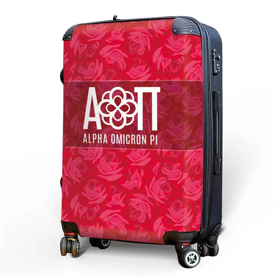 Alpha Omicron Pi Carry-on Suitcase - Rose Pattern Suitcases