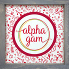 Alpha Gam Wood Framed Sign - Combo Pattern - 12"x12" | Official Decor and Gift Shop | Festive Fit Home