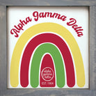 Alpha Gamma Delta Wood Framed Sign - Rainbow - 12"x12" | Gifts | Decor | Festive Fit Home