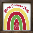 Alpha Gamma Delta Wood Framed Sign - Rainbow - 12"x12" | Gifts | Decor | Festive Fit Home