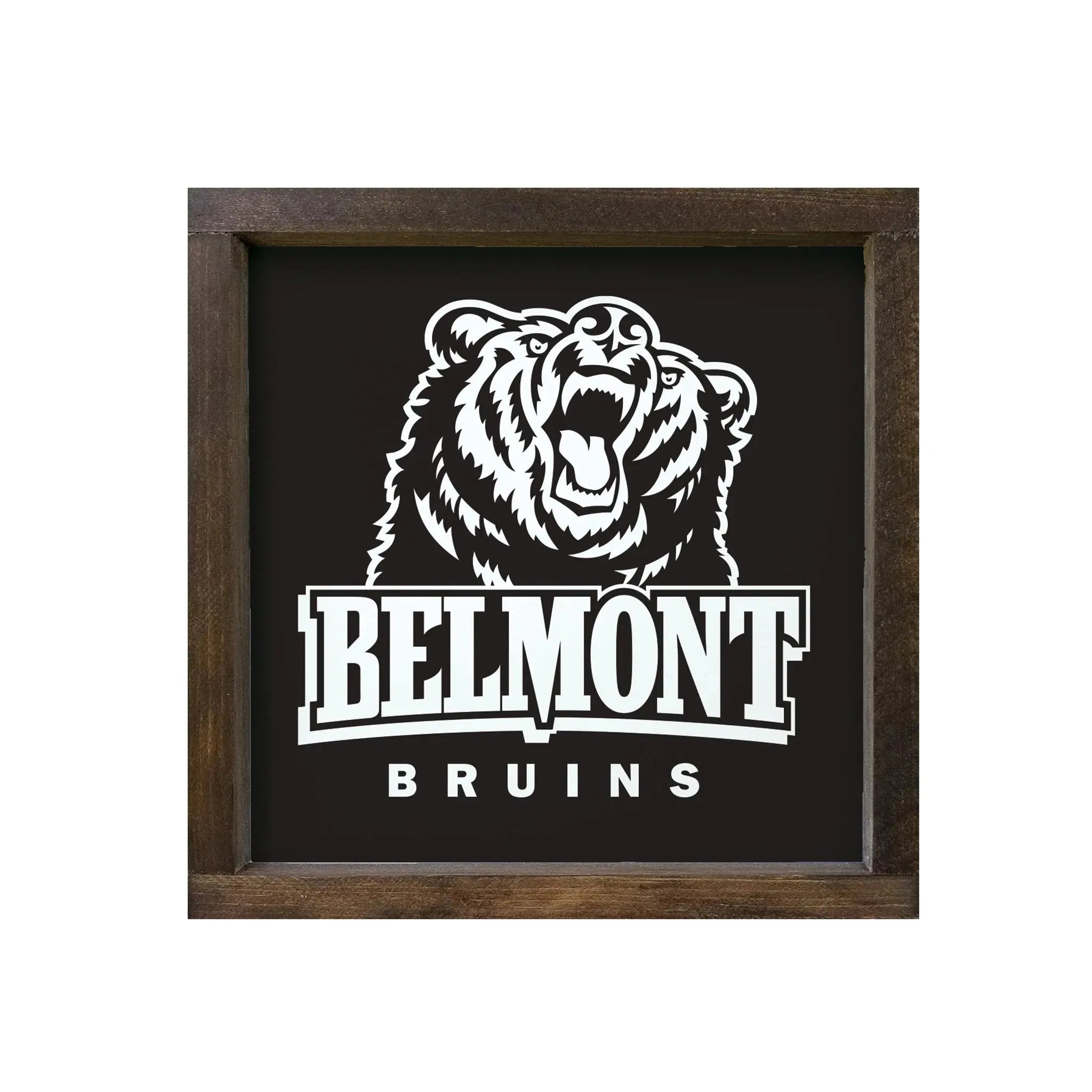 Belmont University Framed Sign - Traditional Black 12"x12" Walnut Stain Wall Art & Signs