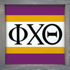 Phi Chi Theta 12x12 Wood Framed Sign - Stripes | Gifts | Dorm Decor