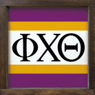 Phi Chi Theta 12x12 Wood Framed Sign - Stripes | Gifts | Dorm Decor