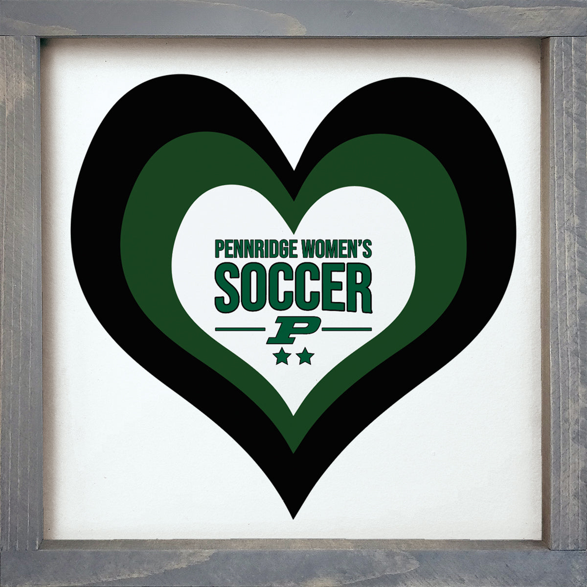 Pennridge Women's Soccer 12x12 Traditional Wood Framed Sign