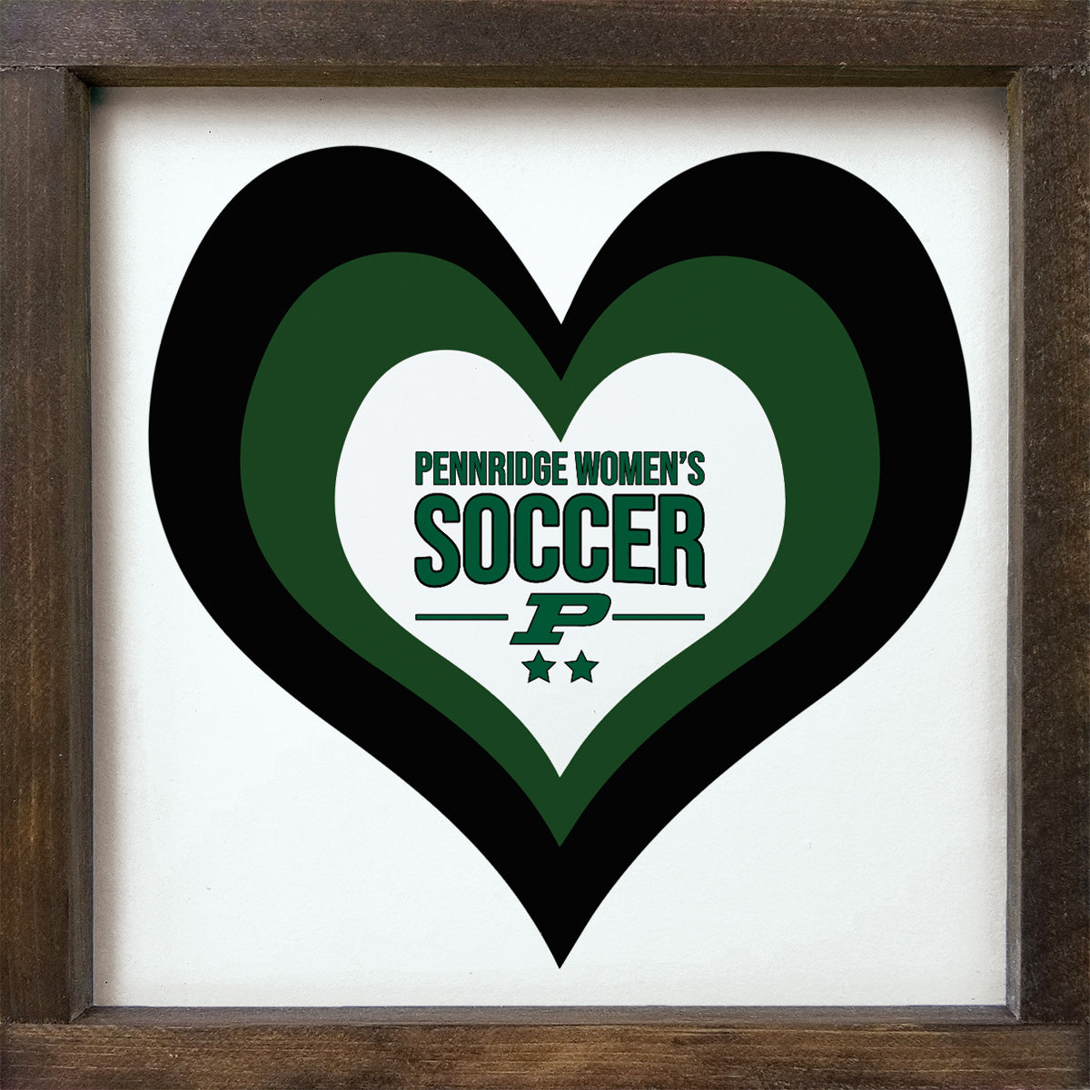 Pennridge Women's Soccer 12x12 Traditional Wood Framed Sign