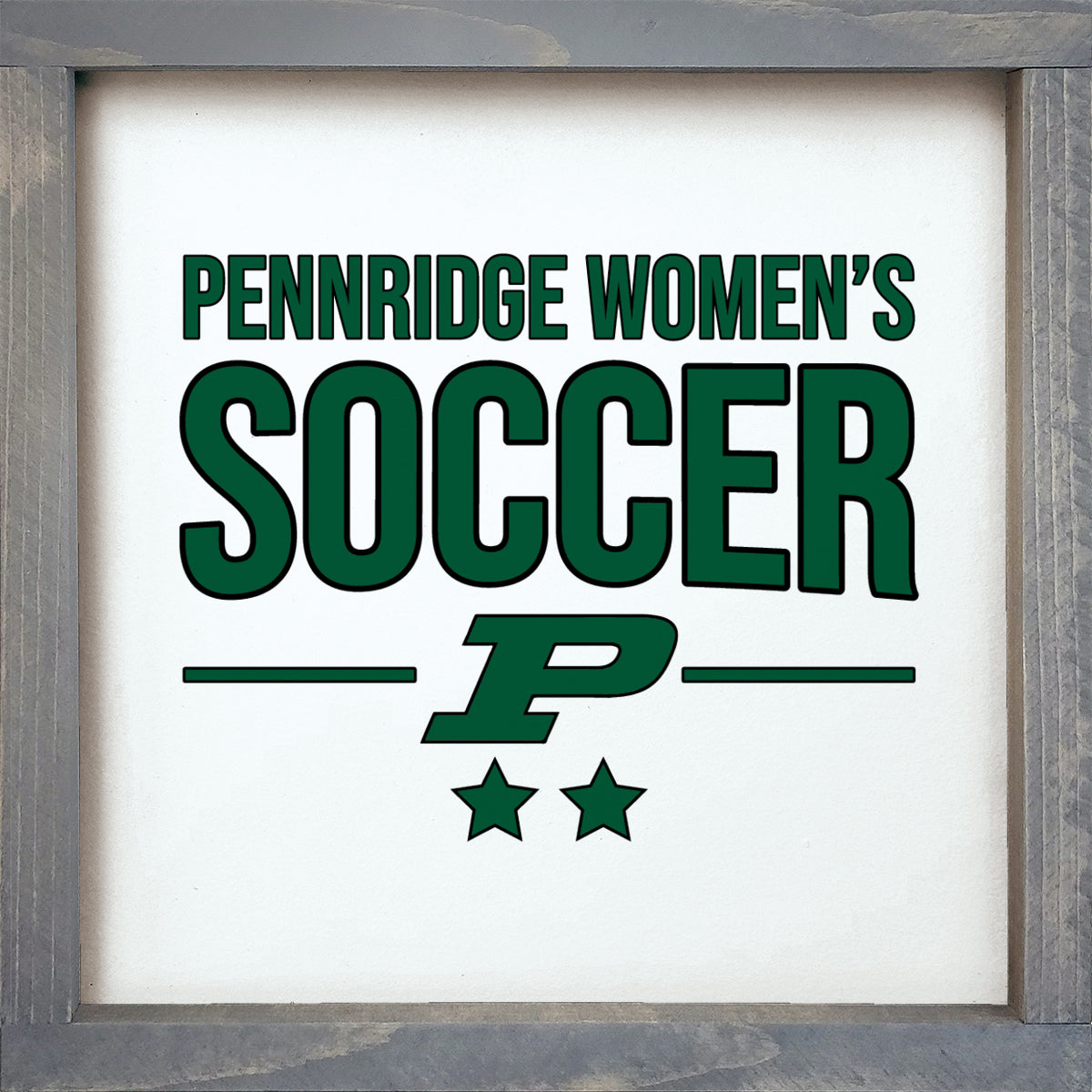 Pennridge Women's Soccer 12x12 Traditional Wood Framed Sign