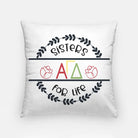 Alpha Gamma Delta Pillow Cover - Sisters For Life - 18" | Official Gift Shop | Merchandise and Decor | Festive Fit Home