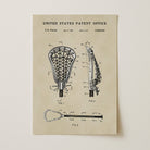 Modern Lacrosse Stick US Patent Art Print | Sports-Themed Dorm Decor