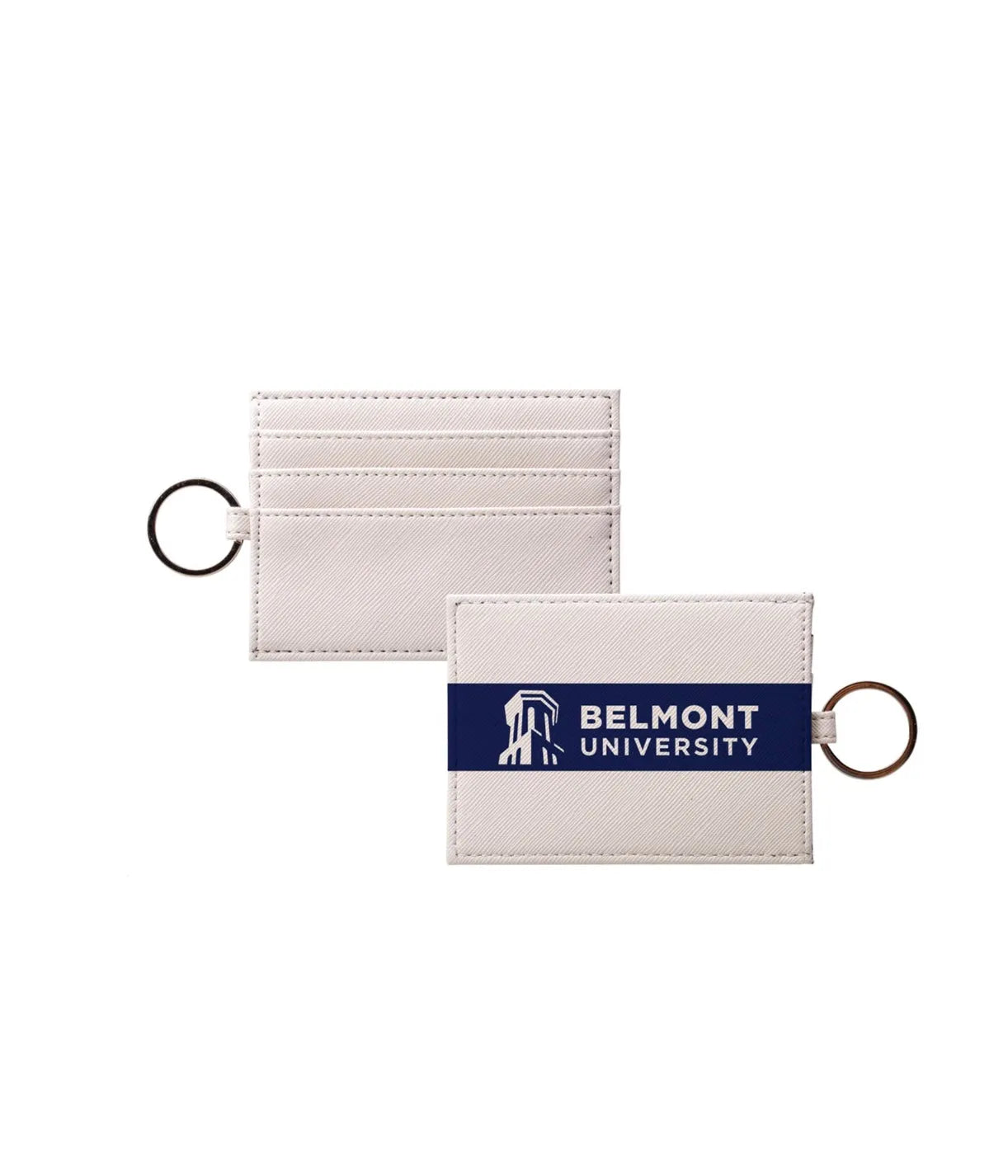 Belmont University Keychain Card Holder - Modern Stripe Travel Wallet