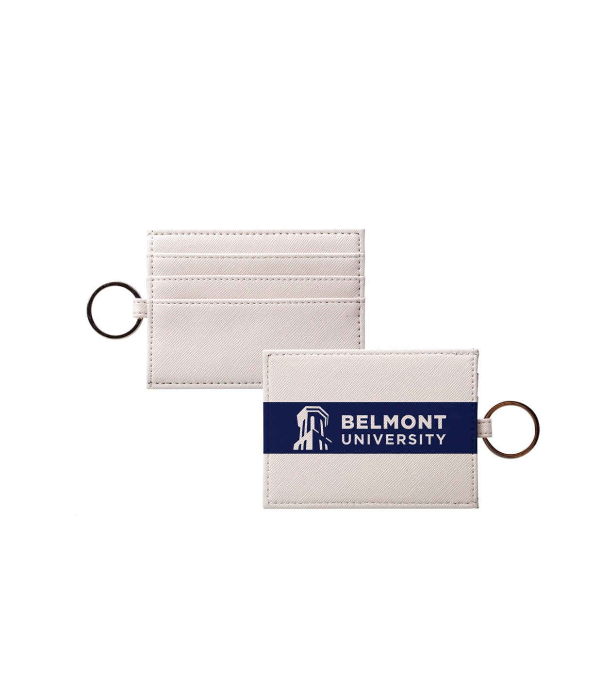 Belmont University Vegan Saffiano Leather Card Holder - Modern Stripe