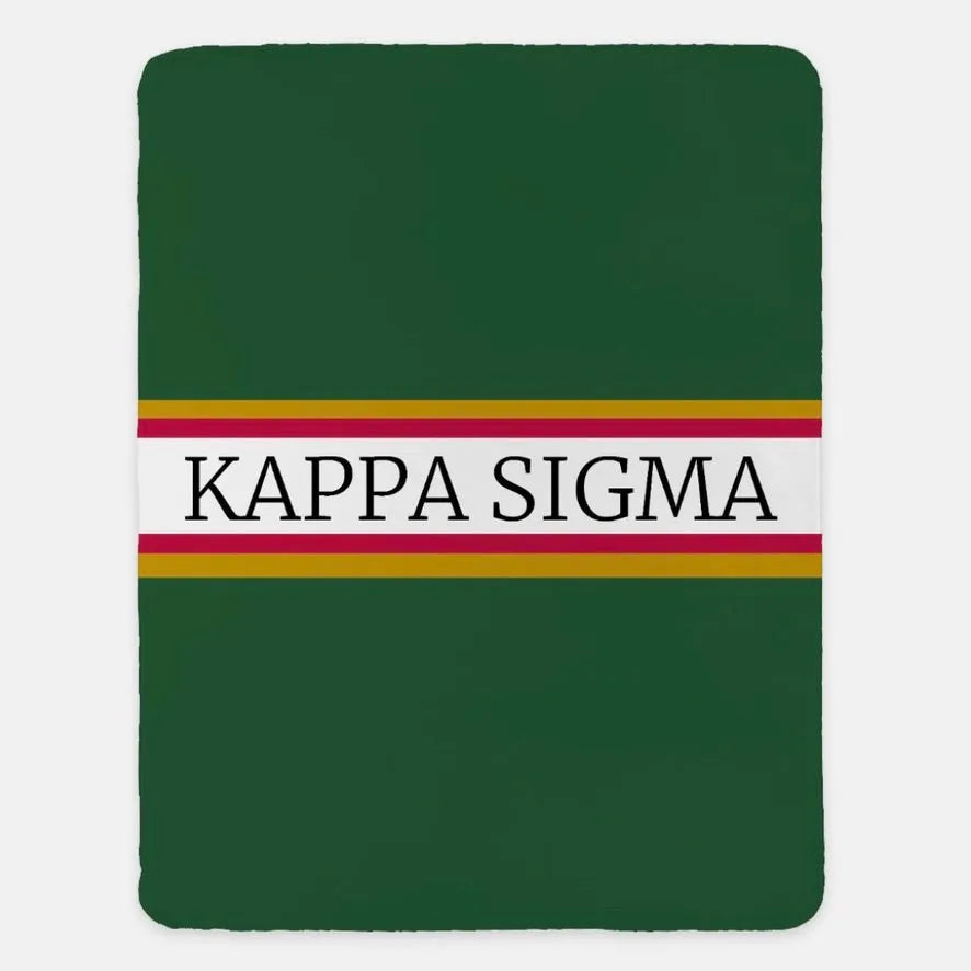Kappa Sigma XL 60x80 Blanket - Traditional Center Band Green Throw Blankets