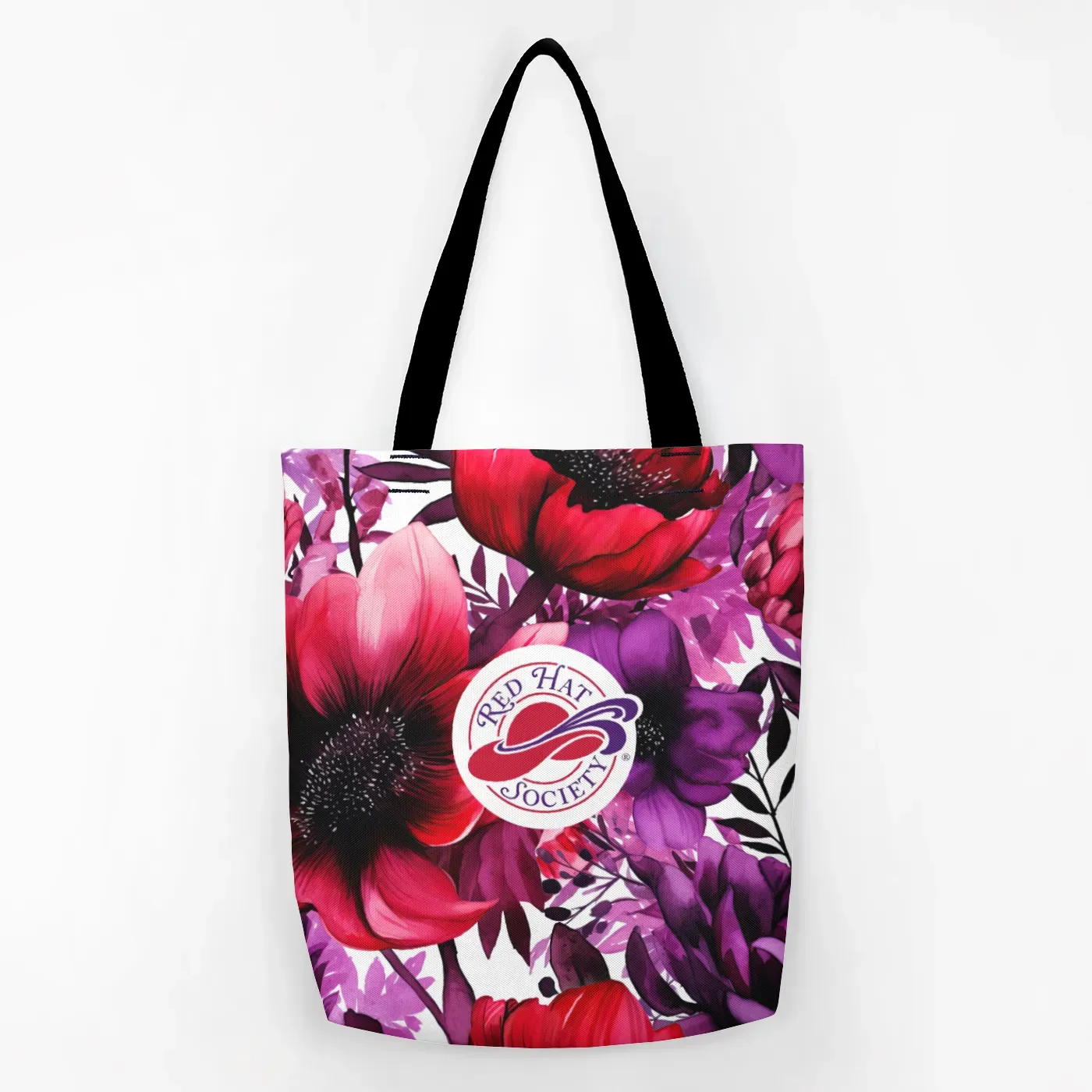 Red Hat Society Floral Tote Tote Bag Tote Bags